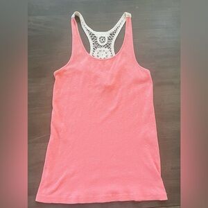 Mudd pink tank top lace back size XL